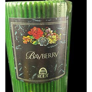 Vtg Root Candle Bayberry Scent Green #39 New Old Stock 9" Ribbed Pillar Boxed